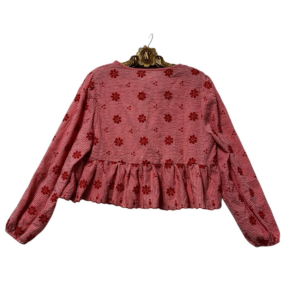 BOHO GIRL 💋💋 Red Cropped Shirt | Women’s Extra Large - Picture 5 of 8